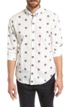 Men's Bonobos Summerweight Slim Fit Tiger Print Sport Shirt R - White