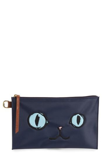Longchamp 'le Pliage Miaou' Cosmetics Case, Size - Blue Navy