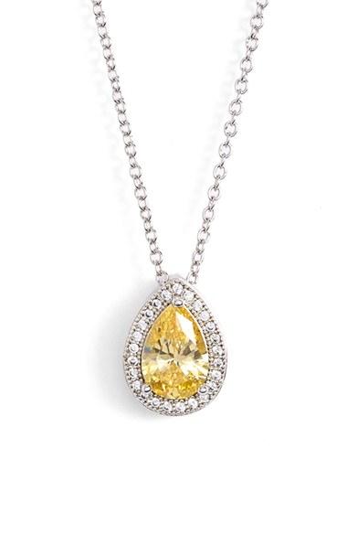 Women's Lafonn 'lassaire' Canary Stone Pendant Necklace