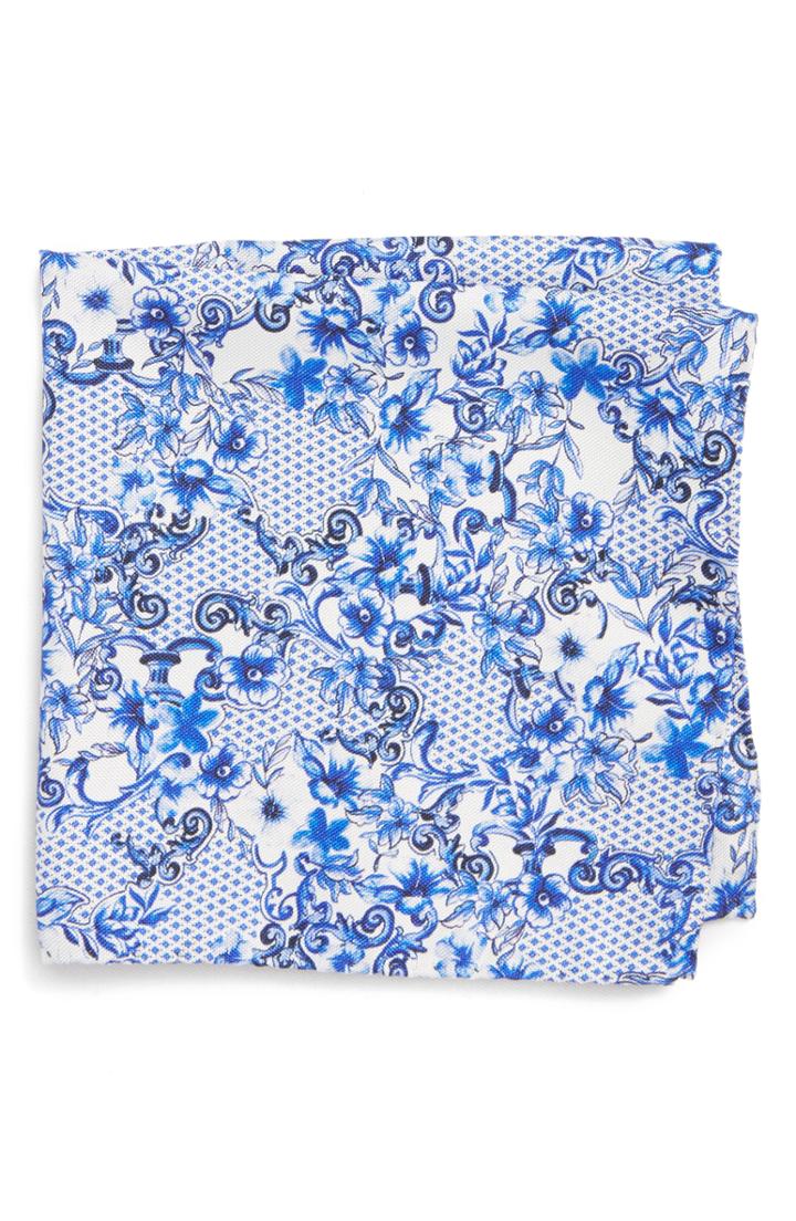 Men's Eton Floral Tile Silk Pocket Square