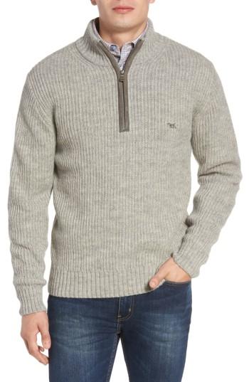 Men's Rodd & Gunn 'huka Lodge' Merino Wool Blend Quarter Zip Sweater, Size - Beige