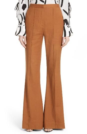 Women's Diane Von Furstenberg Pleat Front Flare Leg Pants
