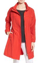 Women's Eileen Fisher Stand Collar Long Jacket, Size - Red