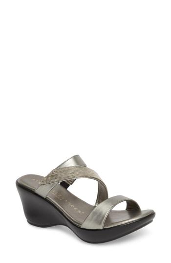 Women's Athena Alexander Peyton Asymmetrical Slide Sandal M - Metallic