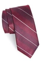 Men's Calibrate Stripe Silk Tie, Size - Red