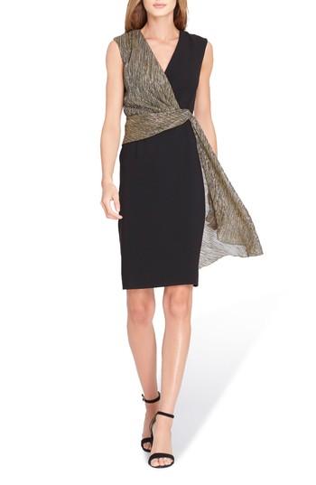 Women's Tahari Sleeveless Wrap Detail Sheath Dress - Black