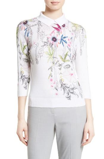 Women's Ted Baker London Kikka Passion Flower Print Sweater