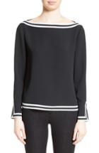 Women's Versace Collection Striped Piping Top Us / 48 It - Black