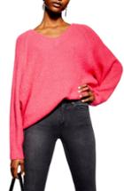 Women's Topshop Rib Knit Sweater Us (fits Like 10-12) - Pink