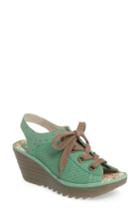 Women's Fly London 'yuta' Platform Wedge Sandal .5-7us / 37eu - Green