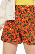 Women's Topshop Ditsy Floral Shorts Us (fits Like 0) - Red