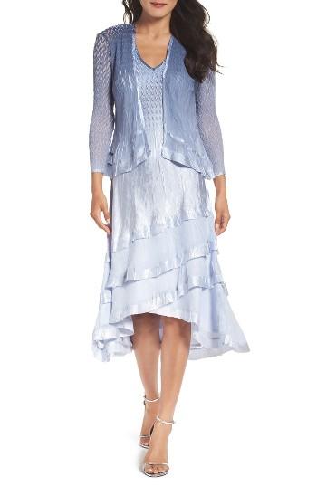 Women's Komarov Tiered Dress With Jacket - Blue