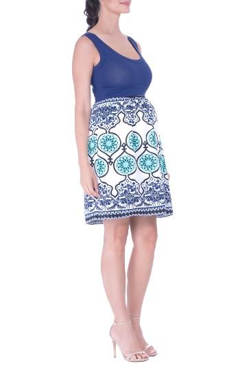 Women's Olian Print Maternity Dress - Blue