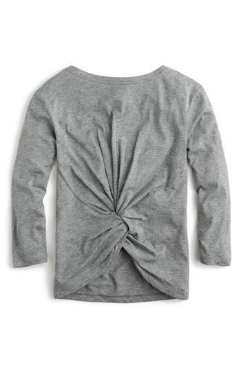 Women's J.crew Twist Hem Pima Cotton Tee - Grey