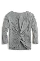 Women's J.crew Twist Hem Pima Cotton Tee - Grey