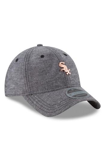 Men's New Era Cap Mlb Badged Black Label Linen Ball Cap - Black