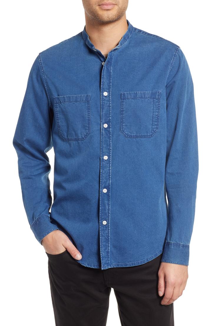 Men's Hope Rick Regular Fit Solid Sport Shirt Us / 46 Eu - Blue