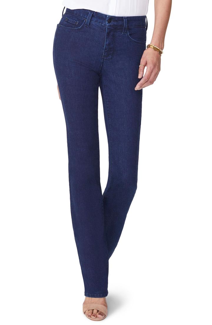 Women's Nydj Marilyn High Waist Stretch Straight Leg Jeans (similar To 14w) - Blue