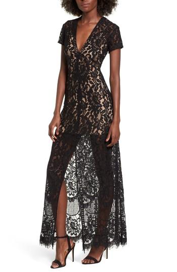 Women's Wayf V-neck Lace Maxi Dress - Black
