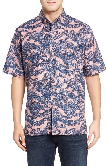 Men's Reyn Spooner Pailolo Channel Sport Shirt - Pink