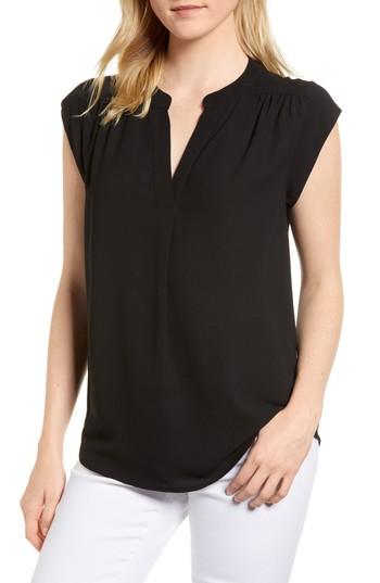 Women's Gibson Split Neck Top - Black
