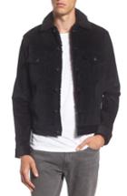 Men's Naked & Famous Denim Corduroy Jacket With Faux Shearling Trim - Black