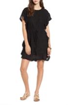 Women's Moon River Fringe Trim Lace Dress - Black