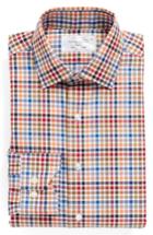 Men's Lorenzo Uomo Trim Fit Check Dress Shirt .5 - 34/35 - Orange