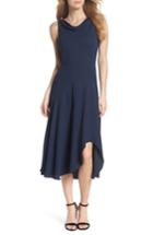 Women's Gal Meets Glam Collection Juliet Cowl Neck Crepe Dress - Blue