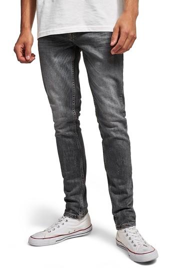 Men's Topman Stretch Skinny Fit Jeans X 34 - Grey