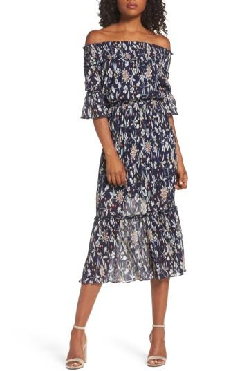 Women's Chelsea28 Off The Shoulder Midi Dress - Blue