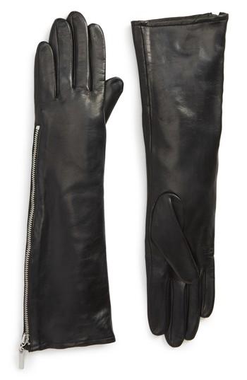 Women's Fownes Brothers Side Zip Leather Gloves