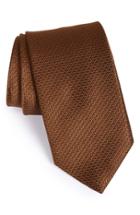Men's David Donahue Solid Silk Tie, Size - Brown