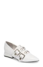 Women's Jeffrey Campbell Manford Buckle Strap Loafer .5 M - White