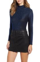 Women's Blanknyc Star Woman Shimmer Mock Neck Bodysuit - Blue