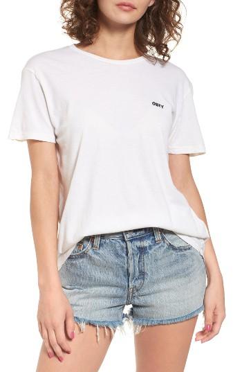 Women's Obey Jumbled Logo Tee - White