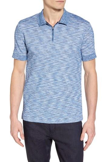 Men's Vince Camuto Zip Performance Mesh Polo - Blue