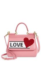 Dolce & Gabbana Small Miss Sicily - Love Leather Satchel - Pink