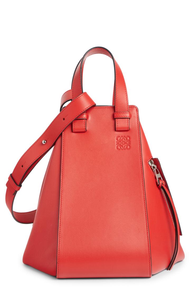 Loewe Small Hammock Leather Hobo - Red