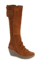 Women's Fly London 'yulo' Knee High Wedge Platform Boot .5-6us / 36eu - Brown