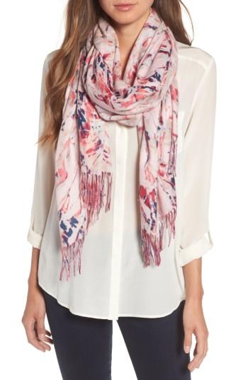 Women's Nordstrom Marble Tissue Wool & Cashmere Scarf, Size - Pink