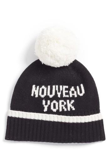 Women's Kate Spade New York Nouveau York Pom Beanie - Black