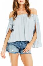 Women's Astr The Label Annabelle Off The Shoulder Blouse - Blue