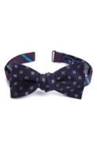 Men's The Tie Bar Spring Break Reversible Silk & Linen Bow Tie, Size - Purple