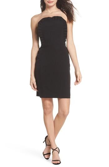 Women's Clover And Sloane Ruffle Apron Detail Strapless Dress - Black