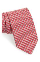Men's Salvatore Ferragamo Puffin & Giraffe Silk Tie, Size - Red
