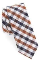 Men's 1901 Check Cotton Tie, Size - Beige