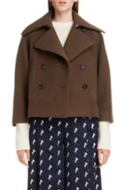 Women's Chloe Crop Wool Blend Peacoat Us / 34 Fr - Brown