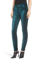 Women's Paige Hoxton Velvet High Waist Skinny Pants - Blue/green