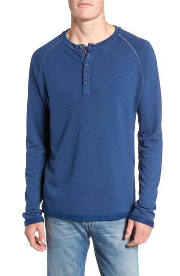 Men's M.singer Henley, Size - Blue